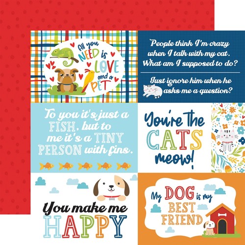 Pets Dog Cat Fish - 12x12 Collection Kit Echo Park Scrapbook Papers + Stickers - Picture 5 of 6