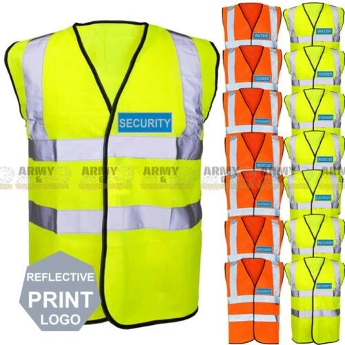 Haute Visibilité Réfléchissant Avant Logo Sécurité,Récupération Gilet Sécurité - Photo 1/1