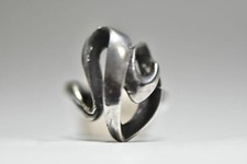 freeform ring abstract band sterling silver boho women