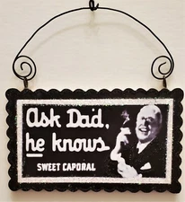 ASK DAD, HE KNOWS - STORE SIGN - WONDERFUL LIFE  * Glitter CHRISTMAS ORNAMENT