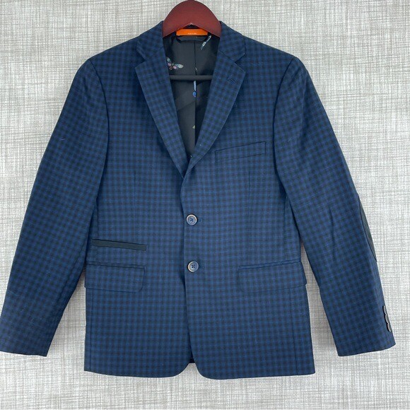 Tallia Blazer youth size 14R plaid blue 3405