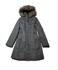 Larry Levine Coat Womens Medium Grey Down Filled Padded