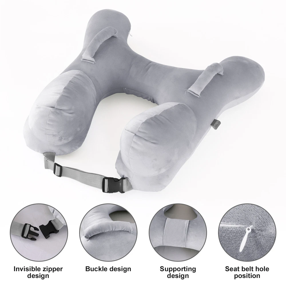Comfortable Travel Neck Pillow for Adults & Kids - Car & Airplane Use