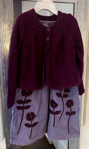 Lot of 3matching TEA COLLECTION PURPLE DRESS&Pockets, Cardigan, leggings Sz 5-6 - Picture 2 of 8