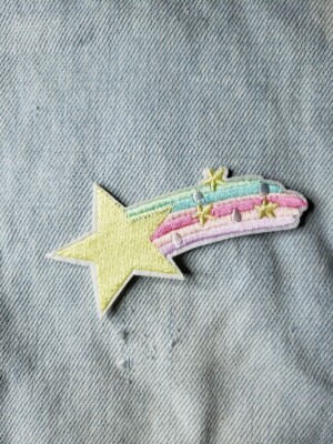 Shooting Star Embroidered Iron On Patch Free Shipping