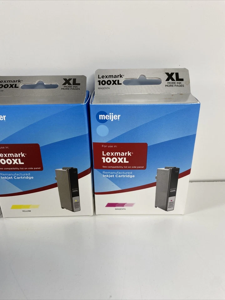 5 Meijer Ink Cartridge For Lexmark 100XL Black/Cyan/Magenta/Yellow Color Inkjet - Image 4 of 4