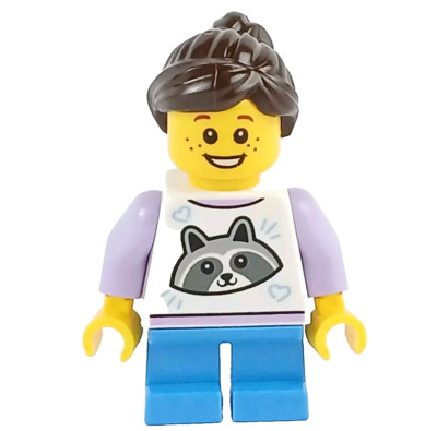 LEGO  Minifigure Child Girl Racoon Shirt Ponytail from Carousel Ride Set twn498
