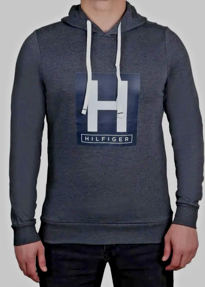 Tommy Hilfiger Men's Box H Logo Sleep Hoodie Lightweight Loungewear Size S NWT