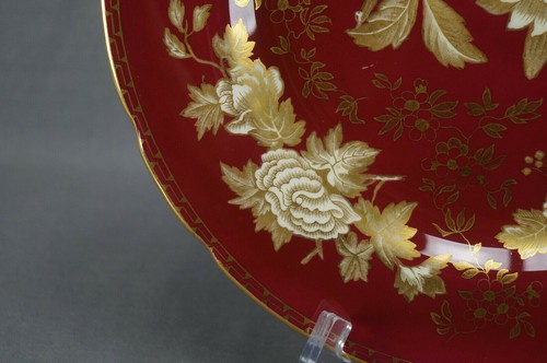 Wedgwood Tonquin Ruby Dark Red & Gold Floral 11 Inch Bone China Dinner Plate D - Picture 7 of 12