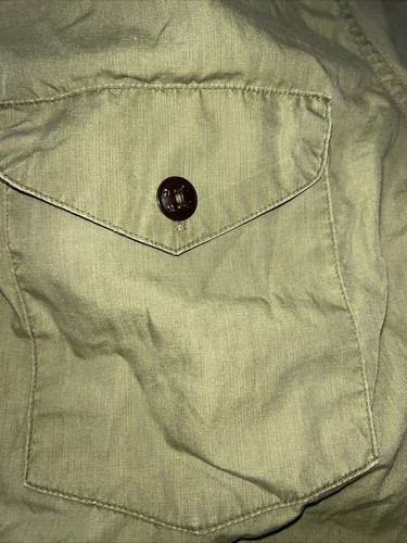 Vintage Olive Green BSA Boy Scout Short Sleeve uniform shirt  V62 - Picture 3 of 7