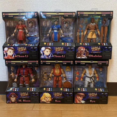 SET OF 6 Ultra Street Fighter II Chun-Li, Ryu Ken Vega Figure Jada Toys JP