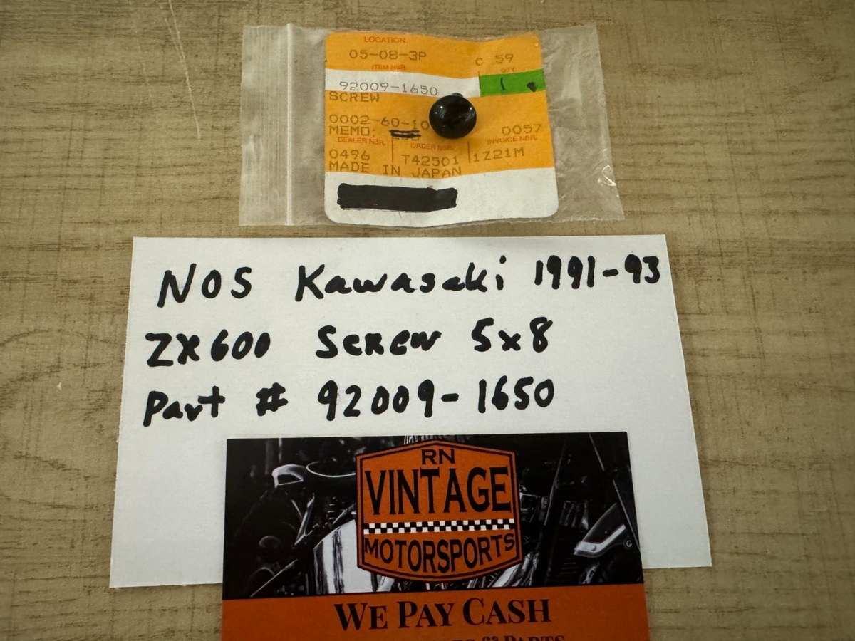 佐久間　0916 NOS Kawasaki 1991-1993 ZX600 Screw 5x8 Part # 92009-1650 New | eBay