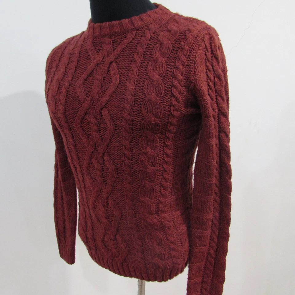 Asos Mens Wool Blend Crew Neck Jumper Maroon Chest 34/36 UK S REF (Y00923) - Image 4 of 4