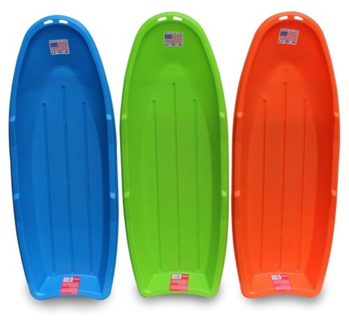 Lightning Snow Sleds for Kids & Adults. Plastic Toboggan Sand Slider 48” 3-Pa...