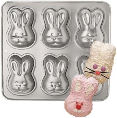 NEW WILTON MINY BUNNY CAKE PAN, 6 CAVITY,  2105-4426