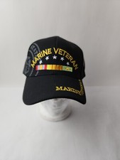 Marines Veteran Hat Embroidered USA Military Adjustable Ball cap Black  ....