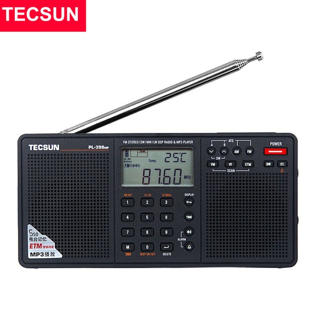 Tecsun Pl 398mp Radio Fm Stereo Shortwav Mw Lw Alarm Mp3 Dsp World Band Receiver For Sale Online