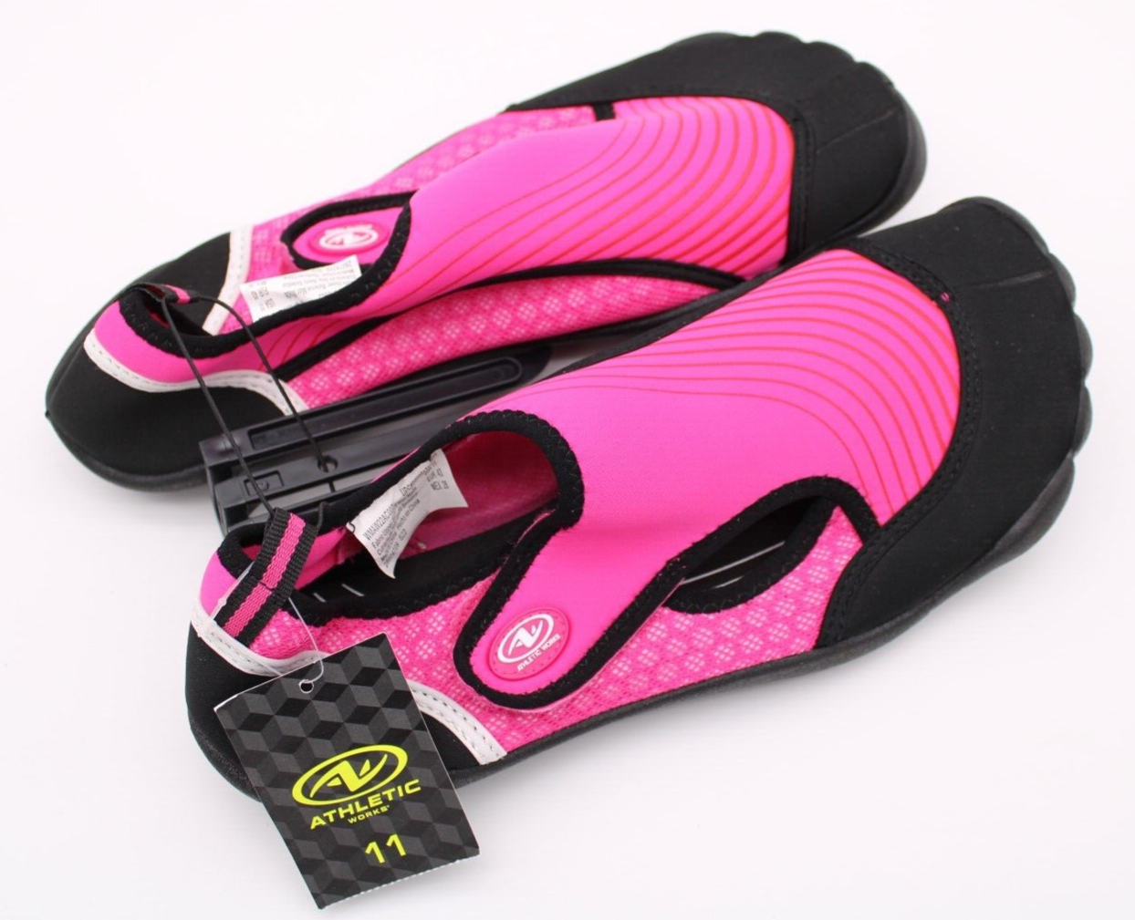 ATHLETIC WORKS Size 11 Women's Water Shoes Pink and Black eBay