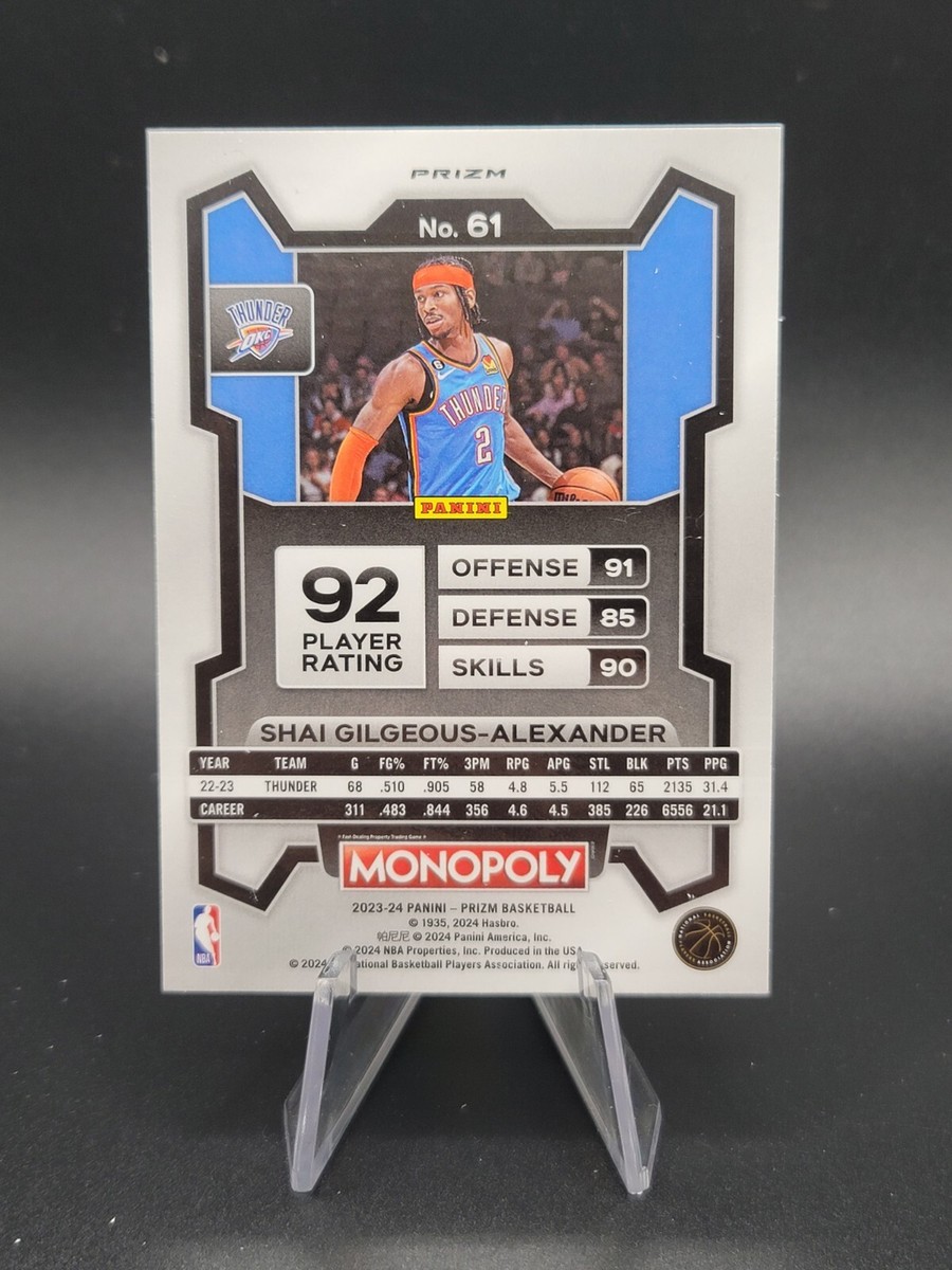 2023-24 Panini Monopoly Prizm Shai Gilgeous-Alexander 61 PURPLE