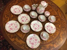 Kaffee Service Meissen Indisch Purpur reich 21-teilig für 6 Personen