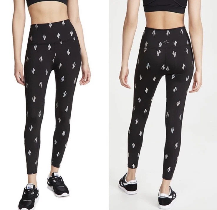 beyond-yoga high waisted 7/8 silver dizzy cactus leggings