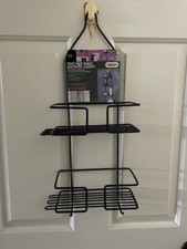2-TIER SHOWER CADDY - Easy Home -- Black - NEW  FREE SHIP 