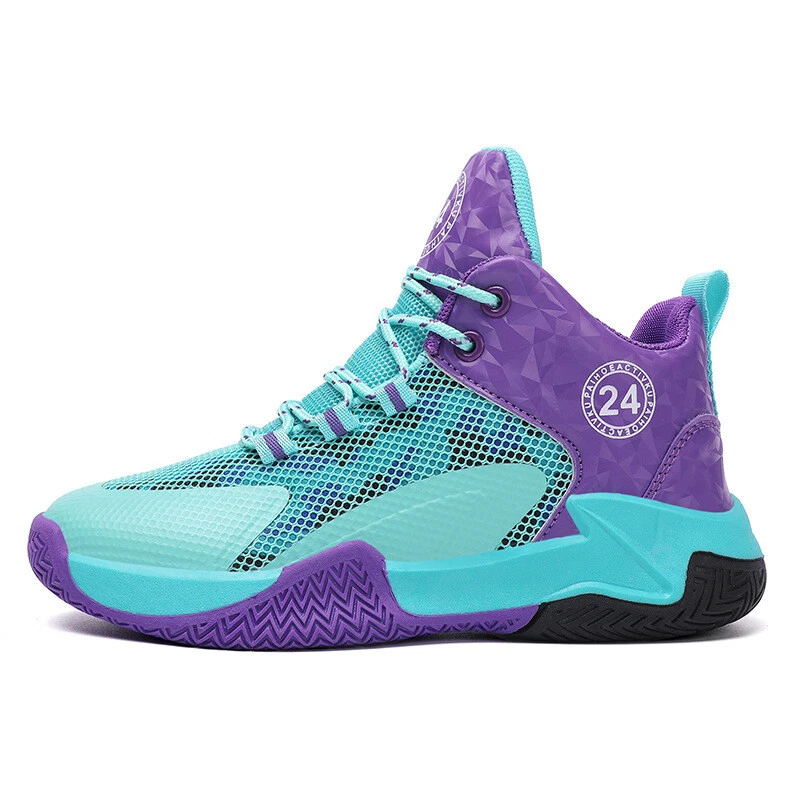 Kids Basketball Shoes Boys And Girls Lace Up Sneakers Round Toe