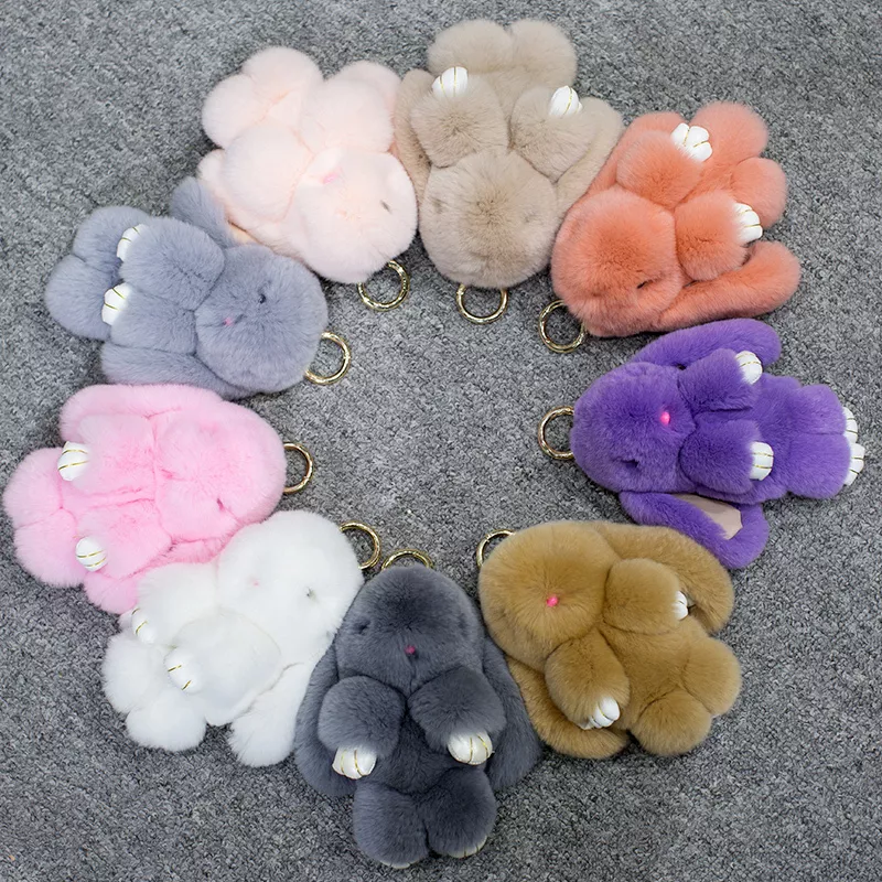 rabbit fluffy keychain