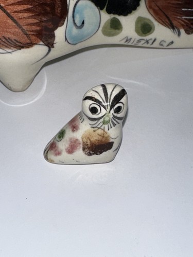 TONALA Mexican pottery Bird Lot Signed Owl Dove Pigeon HANDMADE FOLK ART VINTAGE - Picture 5 of 22