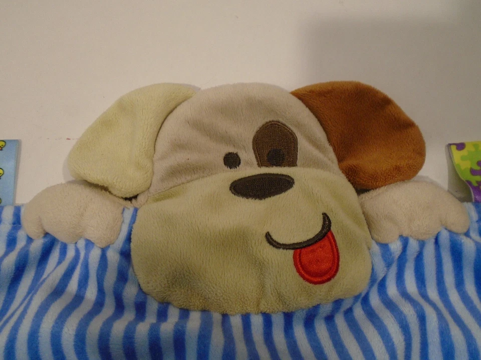 Taggies Buddy Lovey Azul Rayas Cachorro Perro Manta de Seguridad Chupete Bebé Foto 3 de 4