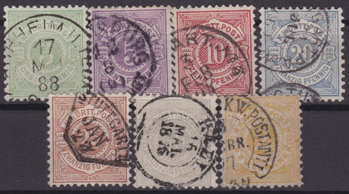 == Ad Württemberg Mi. 44-50 Complete Stamped Output Kat. Approx. ==