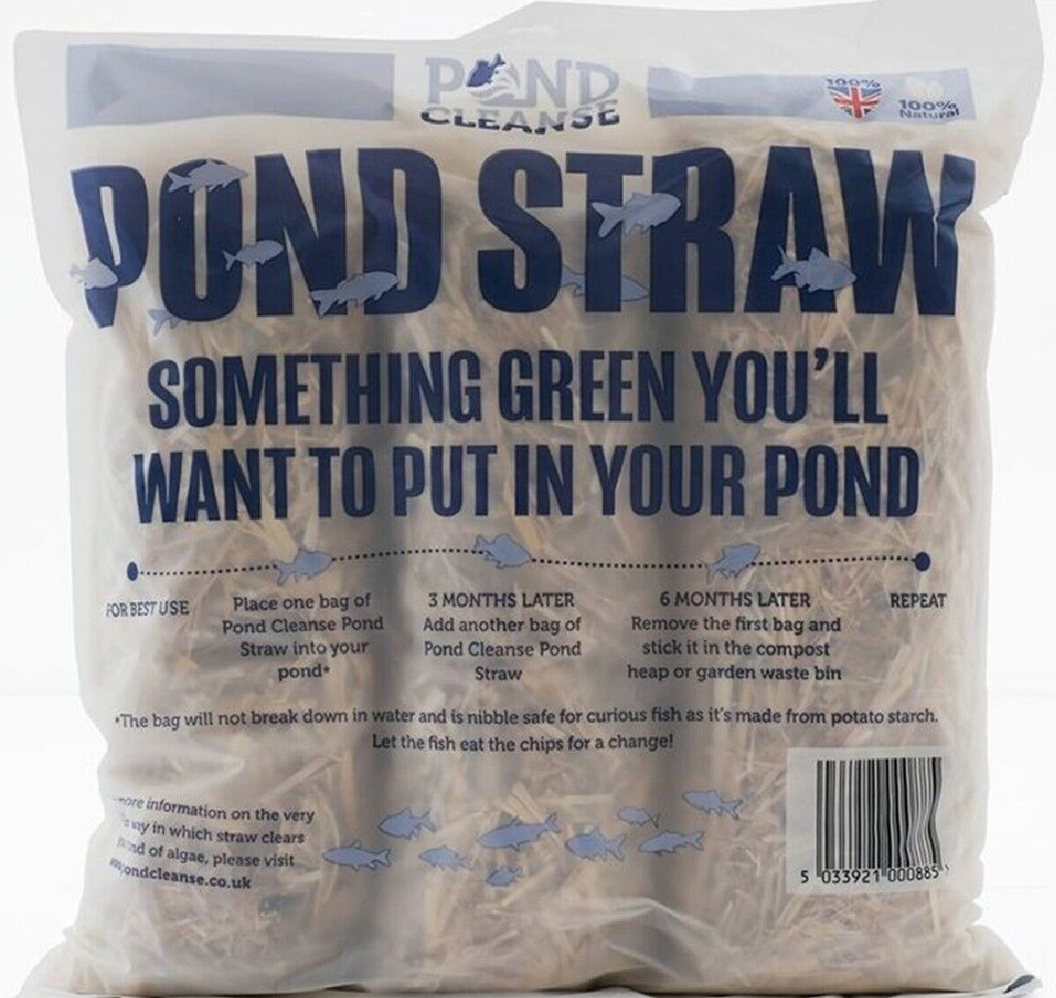 PILLOW WAD BARLEY STRAW STICKS x1 or x3 : Pond Fish Anti Algae Water Treatment