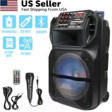 12" Portable Bluetooth Party Speaker w/ Woofer  Tweeter FM USB SD Card AUX Mic