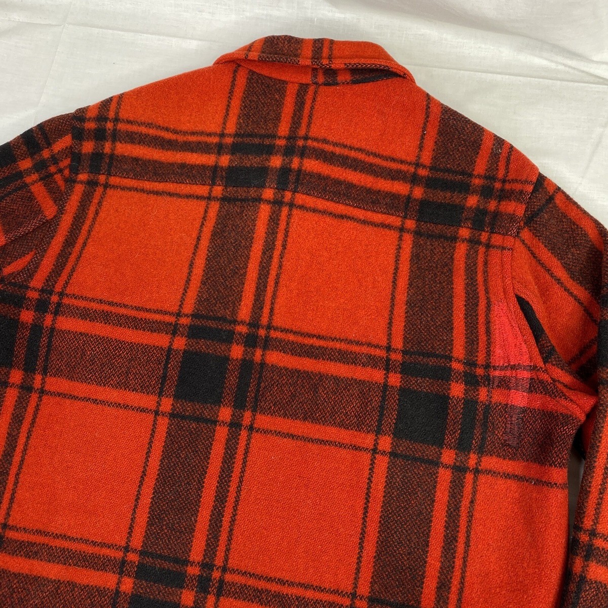 vtg 40s 50s BUCK SKEIN JOE RED BLACK Buffalo PLAID WOOL vtg 40s 50s BUCK SKEIN JOE RED BLACK Buffalo PLAID WOOL