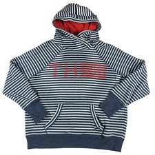 Tommy Hilfiger TH Sport Women's Large Blue Striped Sweatshirt Hoodie Pullover
