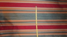 3 1/3 YARDS STRIPED FABRIC  GREENS BROWNS RED  UPHOLSTERY / CURTAINS