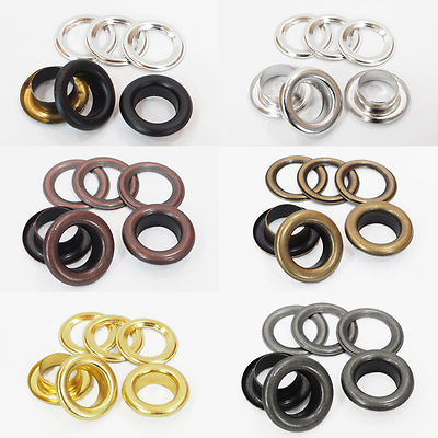 50 St. Ösen mit Scheibe (Messing) 8mm oder 10mm rostfrei - versch. Farben