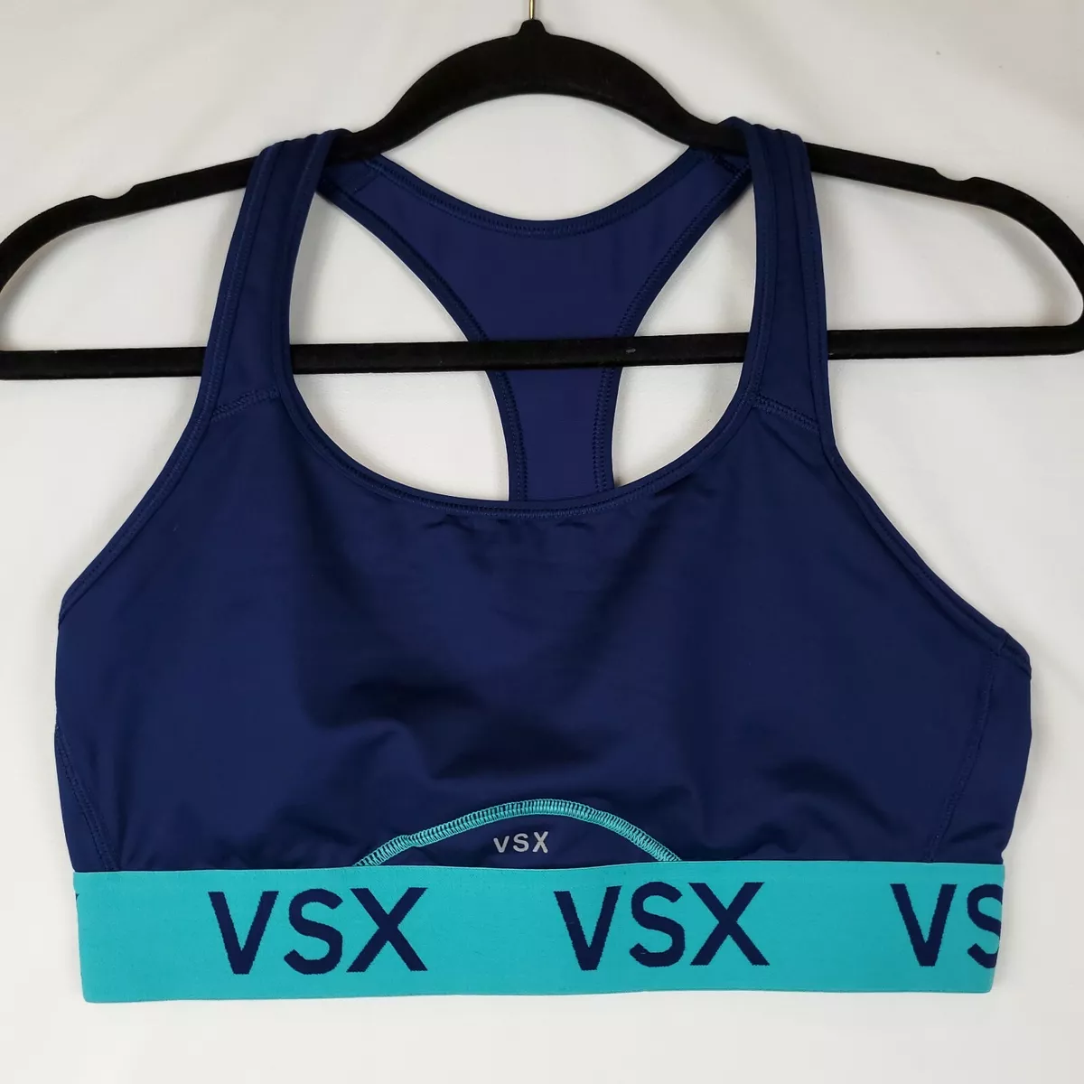 Victoria's Secret VSX Sport Bra Large Blue Compression Activewear