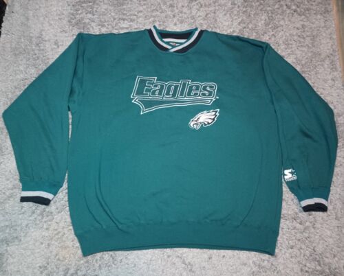 Vintage 90s Philadelphia Eagles Starter NFL Crewneck Sweatshirt • Men’s XL - Foto 1 di 4