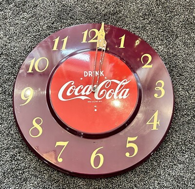 Original 1950's DRINK COCA COLA Clock GE Telechron Coke 18