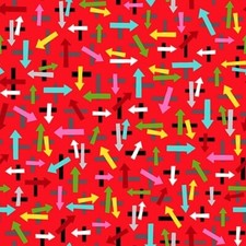 Roaming Holiday Retro Camper Cotton Fabric Red Arrows