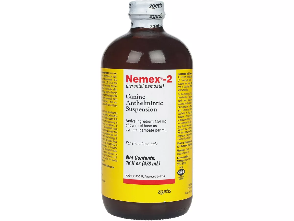 Nemex 2 Canine Anthelmintic Suspension 16 oz Pyrantel Pamoate