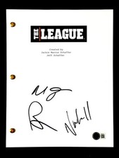 Paul Scheer, Mark Duplass, Nick Kroll signed The League script auto Beckett BAS