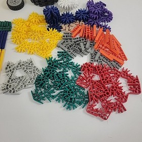 Lot Vintage 1992 K'NEX Yellow Box Hard KNEX Carrying Case 1.5 Lbs of Pieces