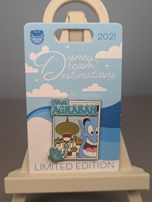 Disney Pin 2021 Dream Destinations Visit Agrabah Genie Aladdin Le 2500 Postcard 