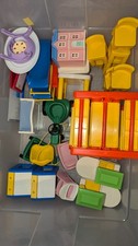 Vintage 90s Little Tikes furniture, buggy, cradle, dollhuse, slide, picnc table 