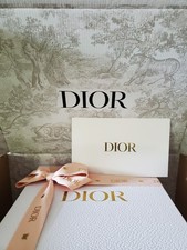Dior Beauty 2026 White Empty Gift Box w/ butterfly Ribbon Envelop, 9.25x9.25x4.5