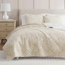 Martha Stewart - King Quilt Set 100 Cotton Reversible Bedding Set Incredibly
