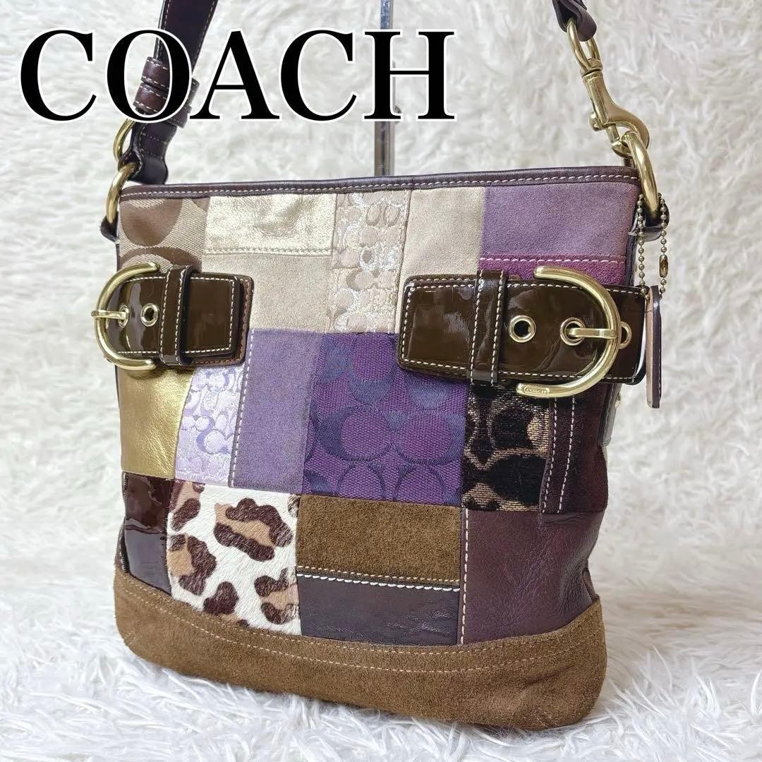 COACH Patchwork Suede Leopard Print Crossbody Sho… - image 16