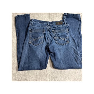 BKE Buckle Jake Straight Jeans Mens 31L Med Wash Straight Leg Stretch Distressed